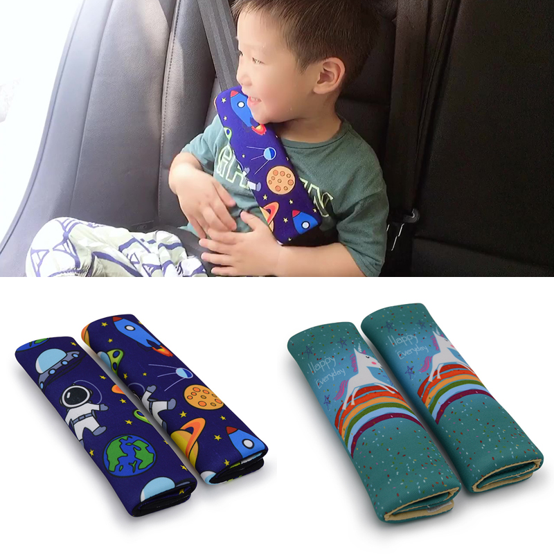 Infant Car Seat Cover - 2개 귀여운 자동차 안전벨트 어깨 패드