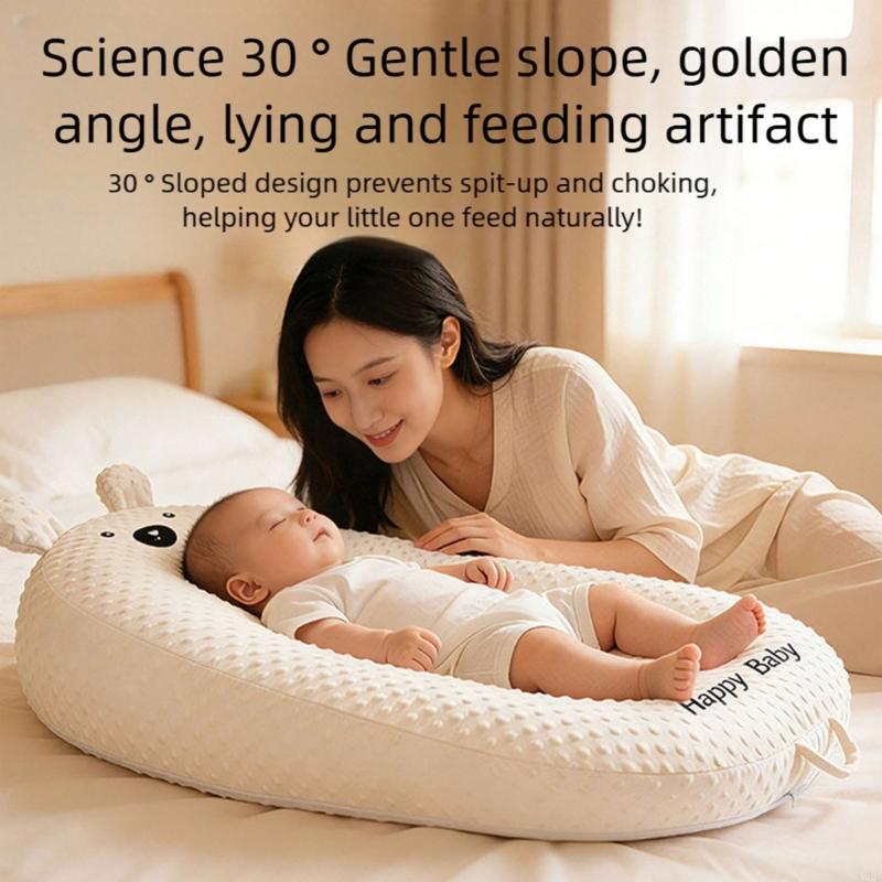 아기 점선 경사 베개 만화 패턴 모유 수유를위한 침 방 - Nursing Pillow Breastfeeding 리뷰 및 가격