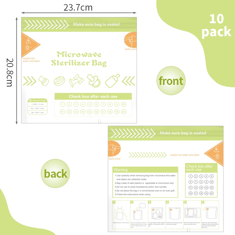 10개입 재사용 가능한 BPA 프리 전자레인지 살균 백 - Zwitsal Baby Products 리뷰 및 가격